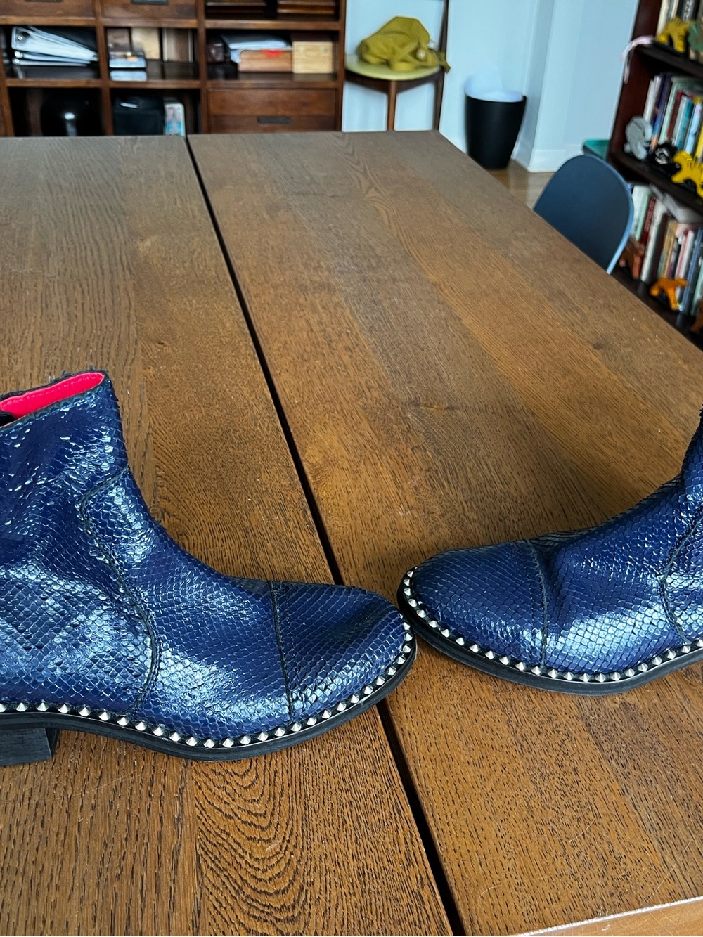 Cobalt blue leather textured boots by Zadig & Voltaire Sz 39 - Picture 6 of 17